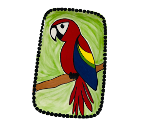 Merivale Scarlet Macaw Plate